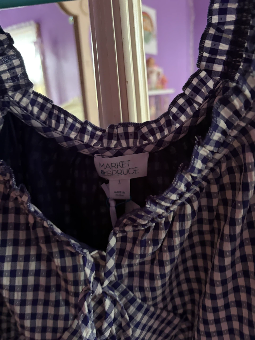 Market & Spruce Gingham Maxi Dress Size L