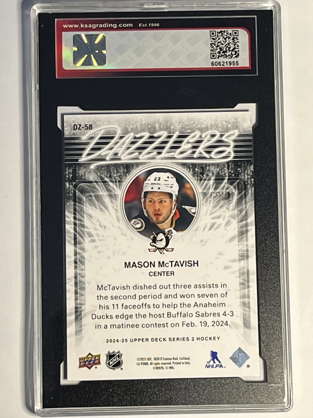 2024-25 Upper Deck Dazzlers Mason McTavish #DZ-58 Hockey Card - photo 2