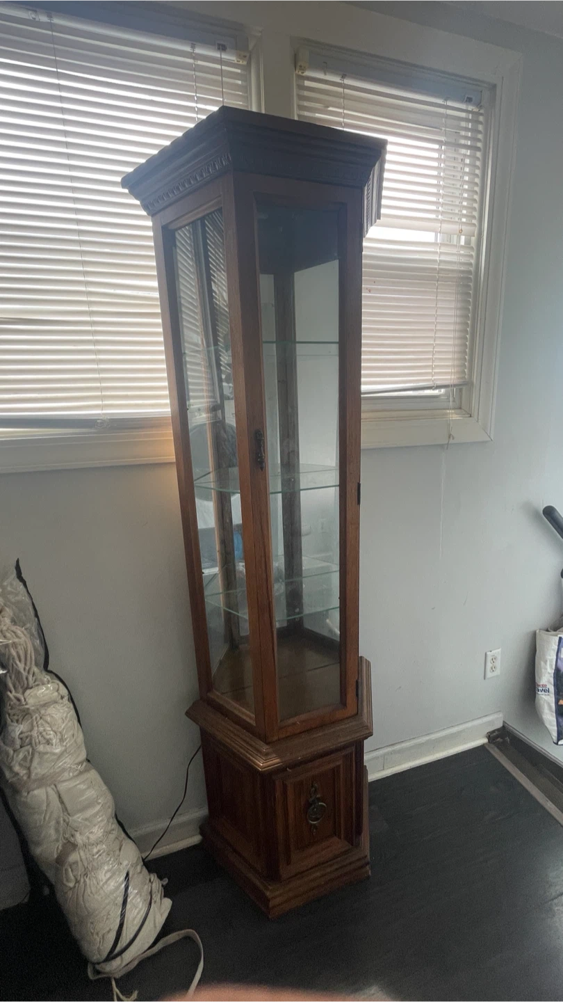 Wooden Display Cabinet with Glass Doors