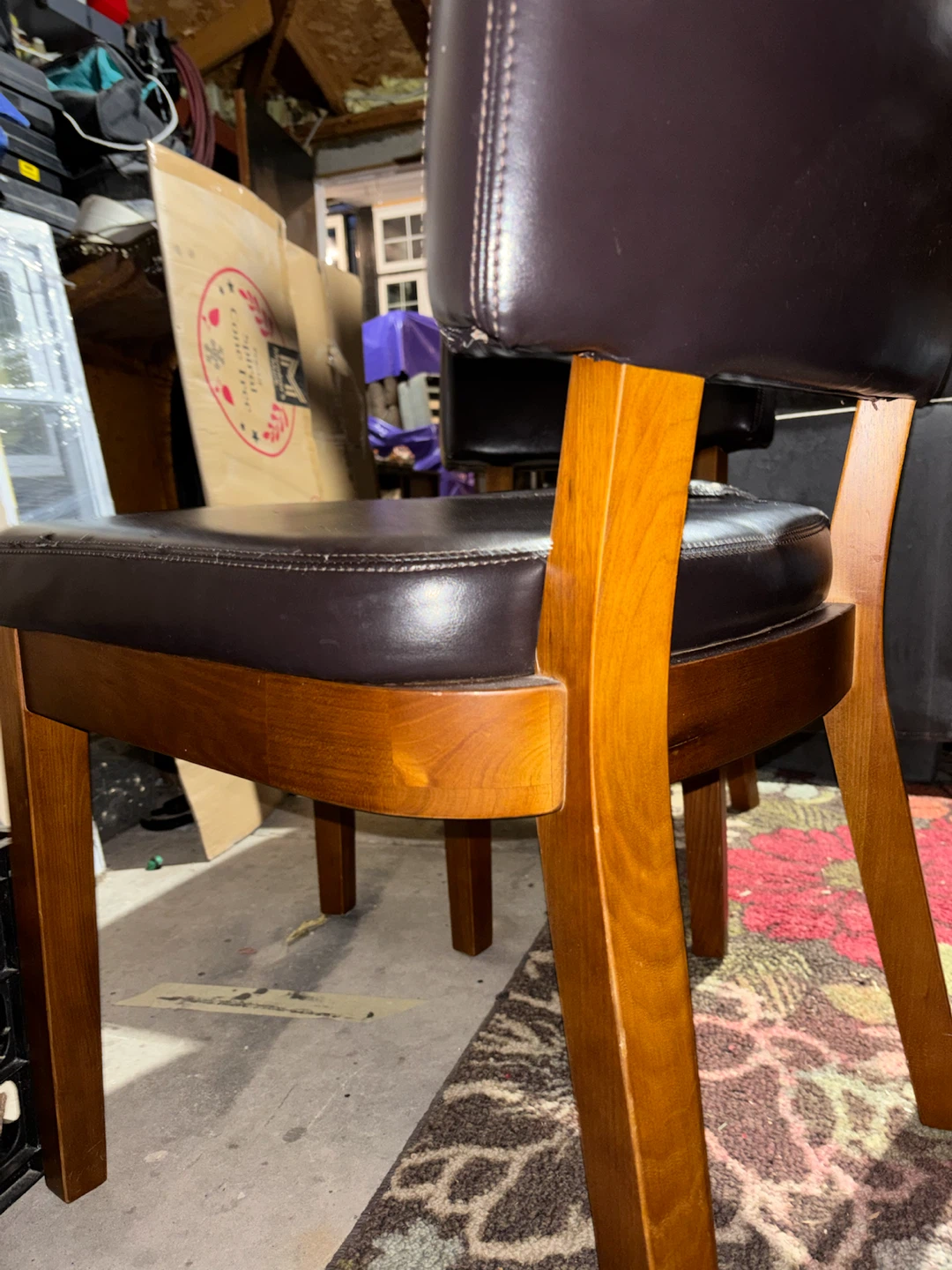 Dark brown faux leather chairs/ 4 - photo 3