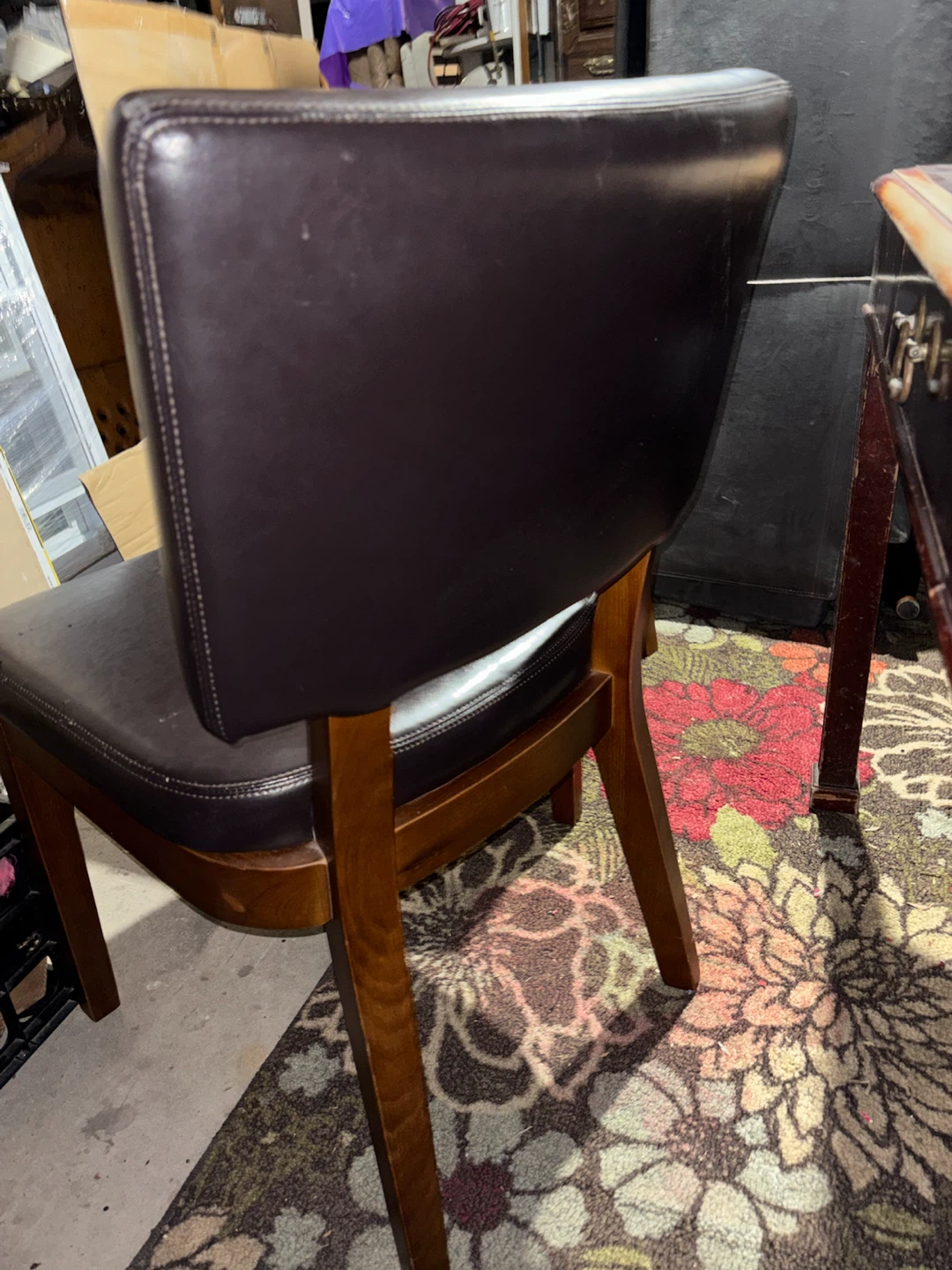 Dark brown faux leather chairs/ 4 - photo 4