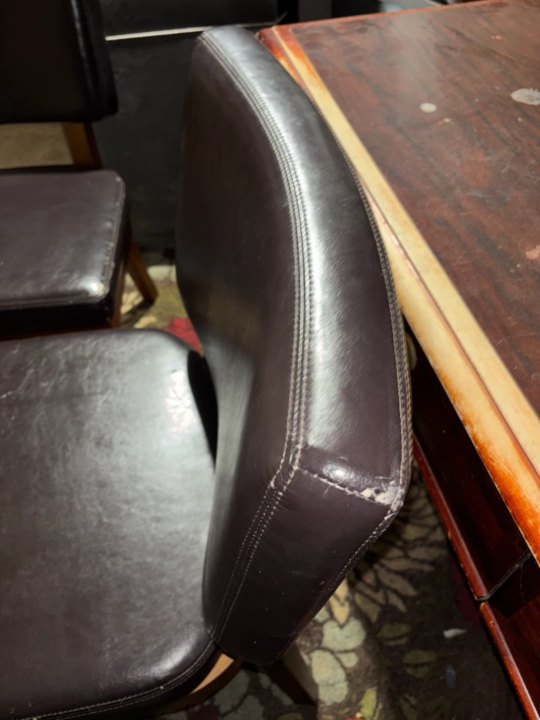 Dark brown faux leather chairs/ 4 - photo 5