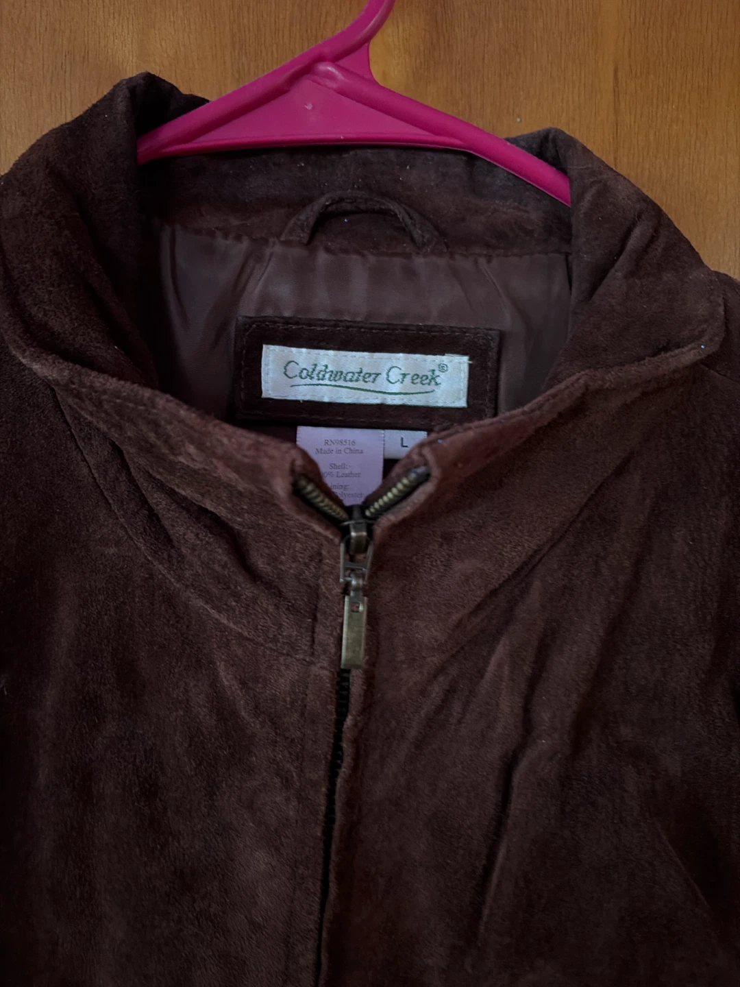 Coldwater Creek Brown Suede Leather Jacket - Size L - photo 2