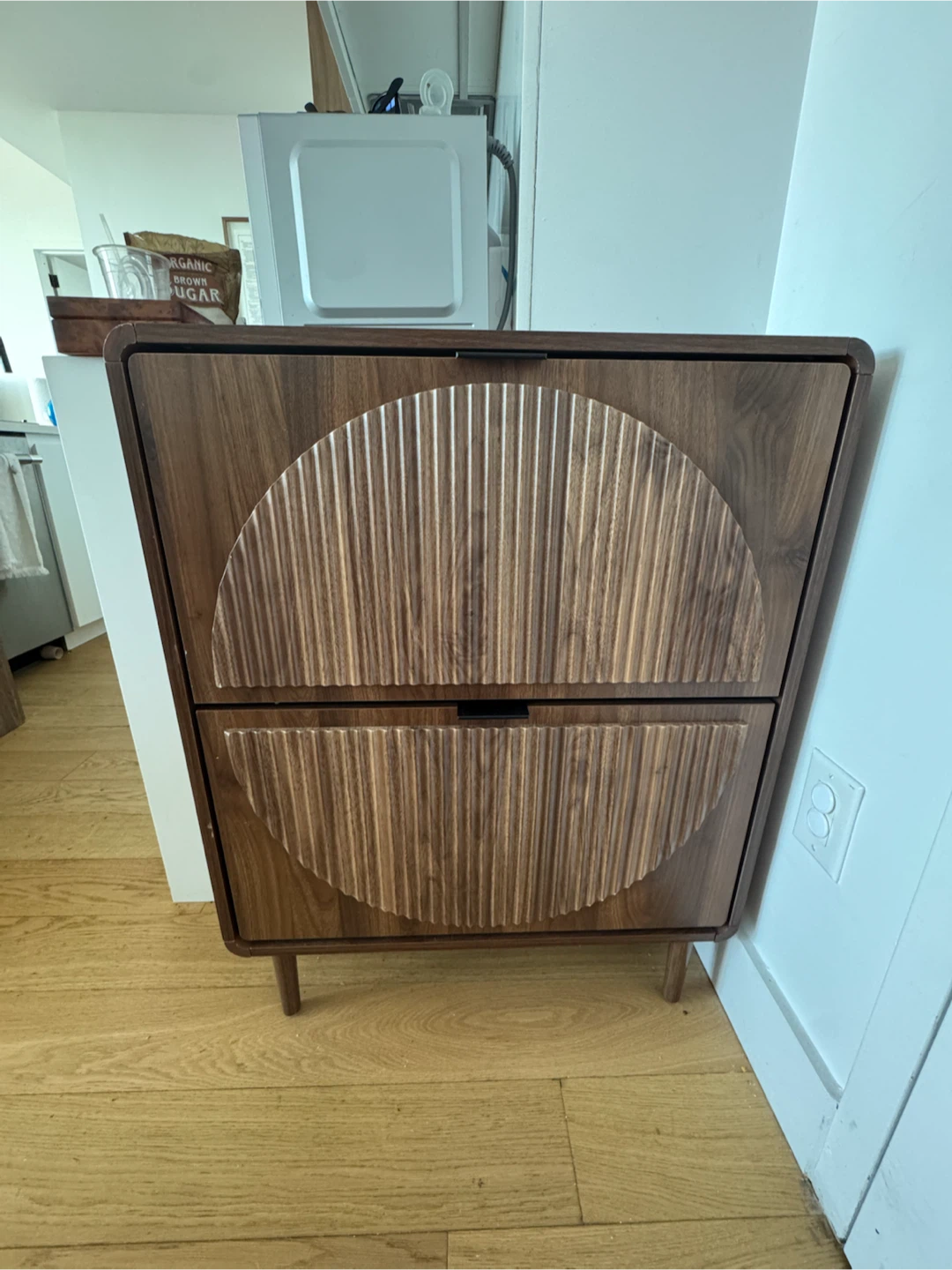 Wooden Shoe Cabinet with Flip Drawers