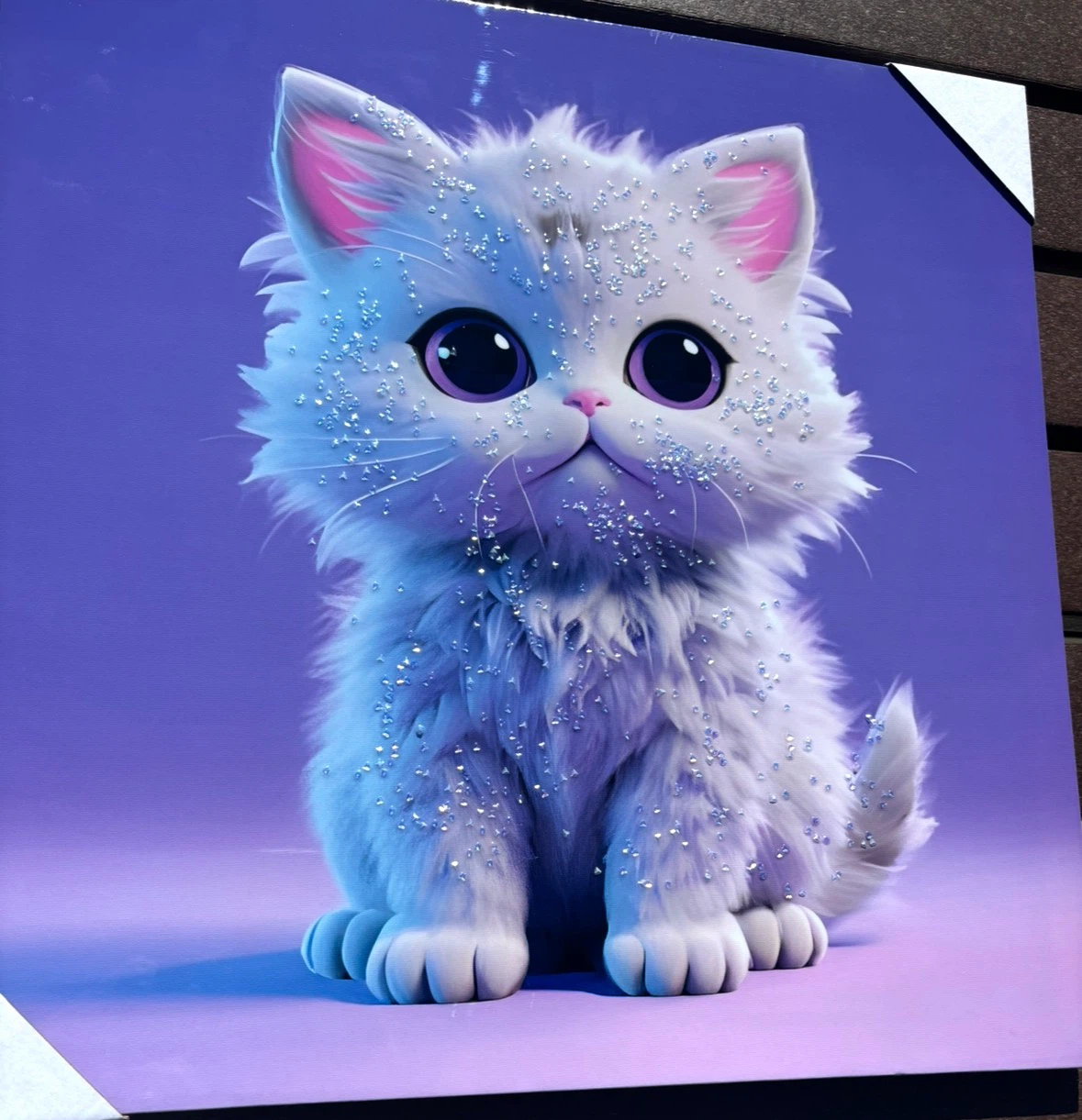 Sparkly White Kitten Wall Art - photo 2