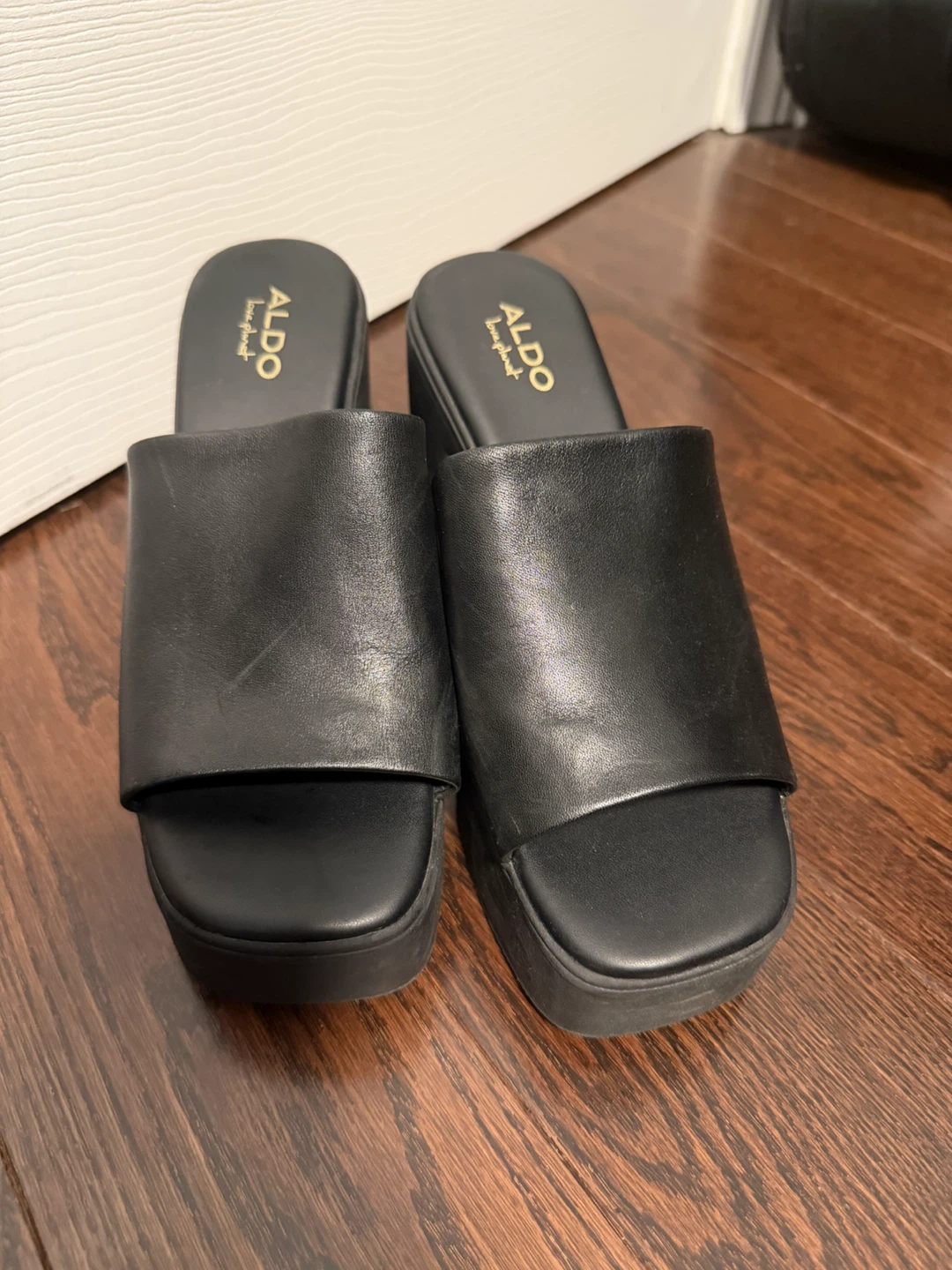 ALDO Black Platform Wedge Mules - photo 2