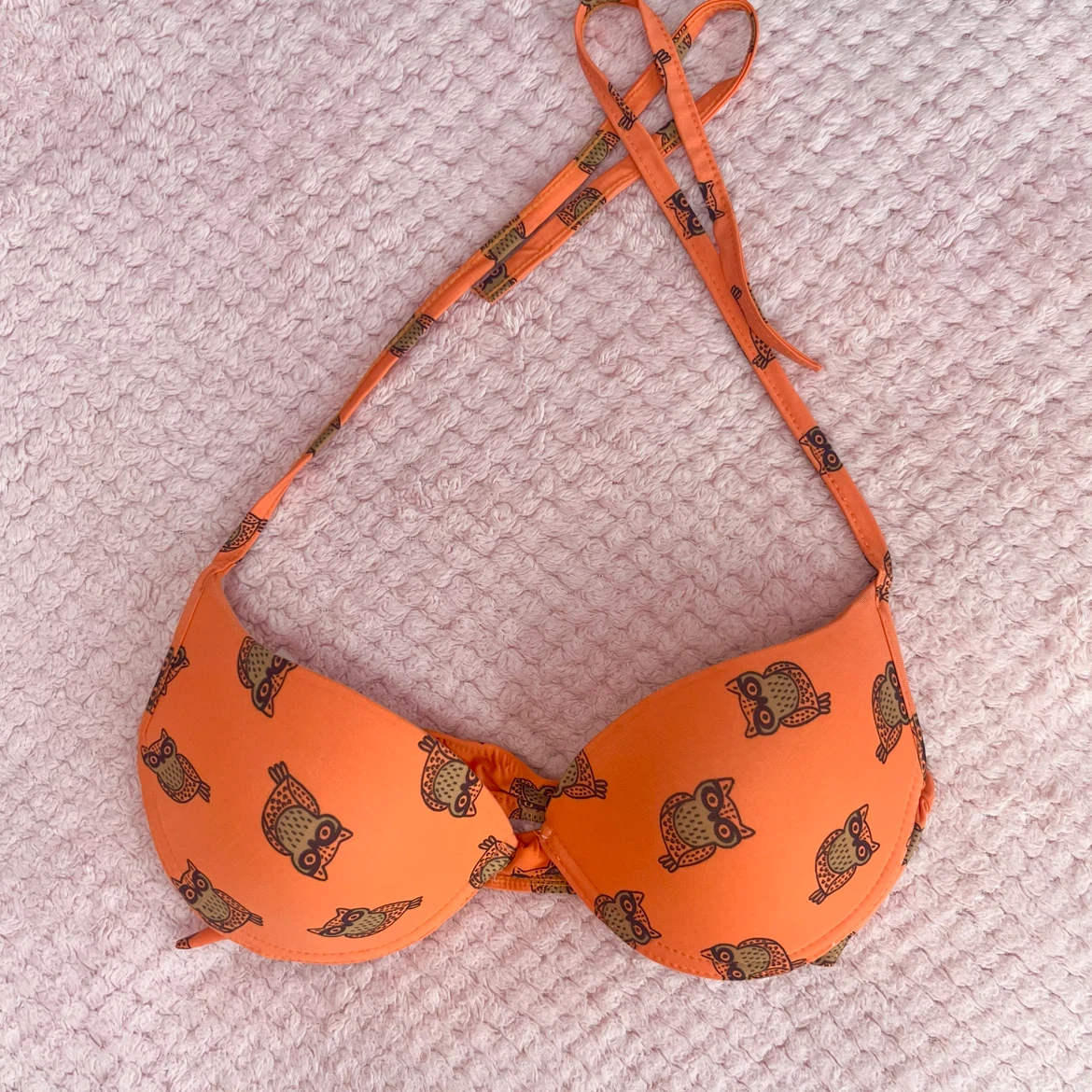 Orange Owl Bikini Top
