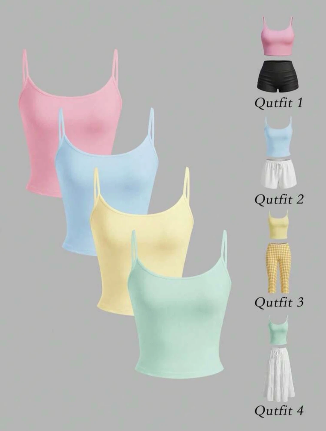 Four Pack Women's Camisole Tank Tops