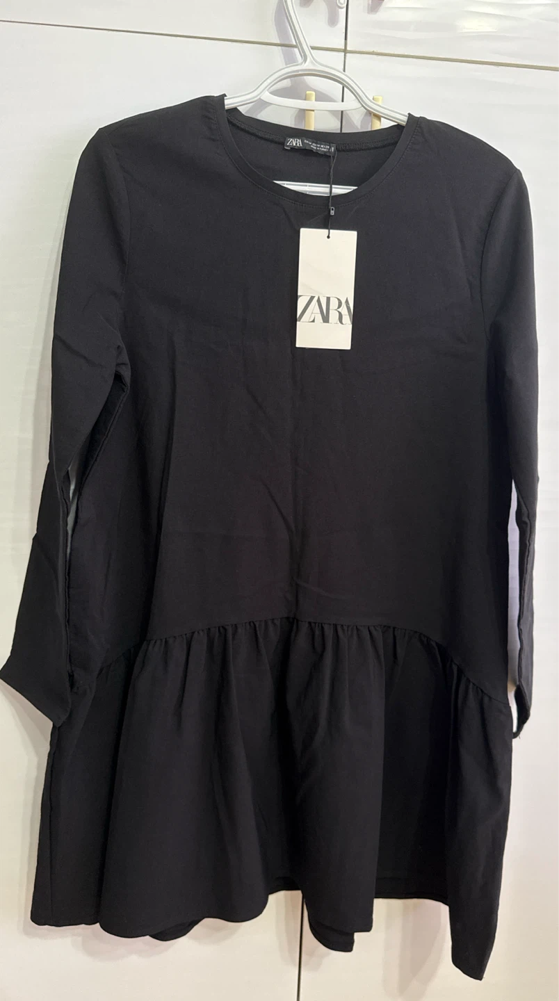 ZARA Black Peplum Tunic Top