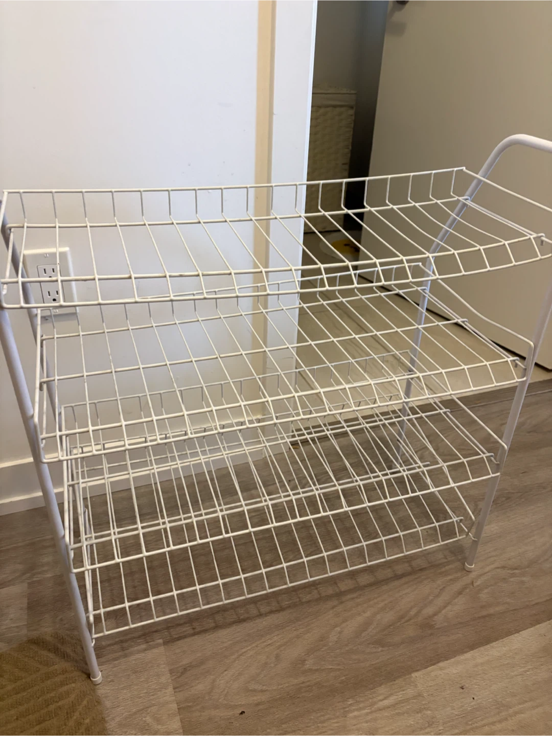 White 4-Tier Wire Shoe Rack