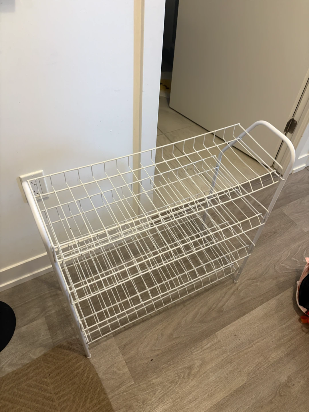 White 4-Tier Wire Shoe Rack - photo 2