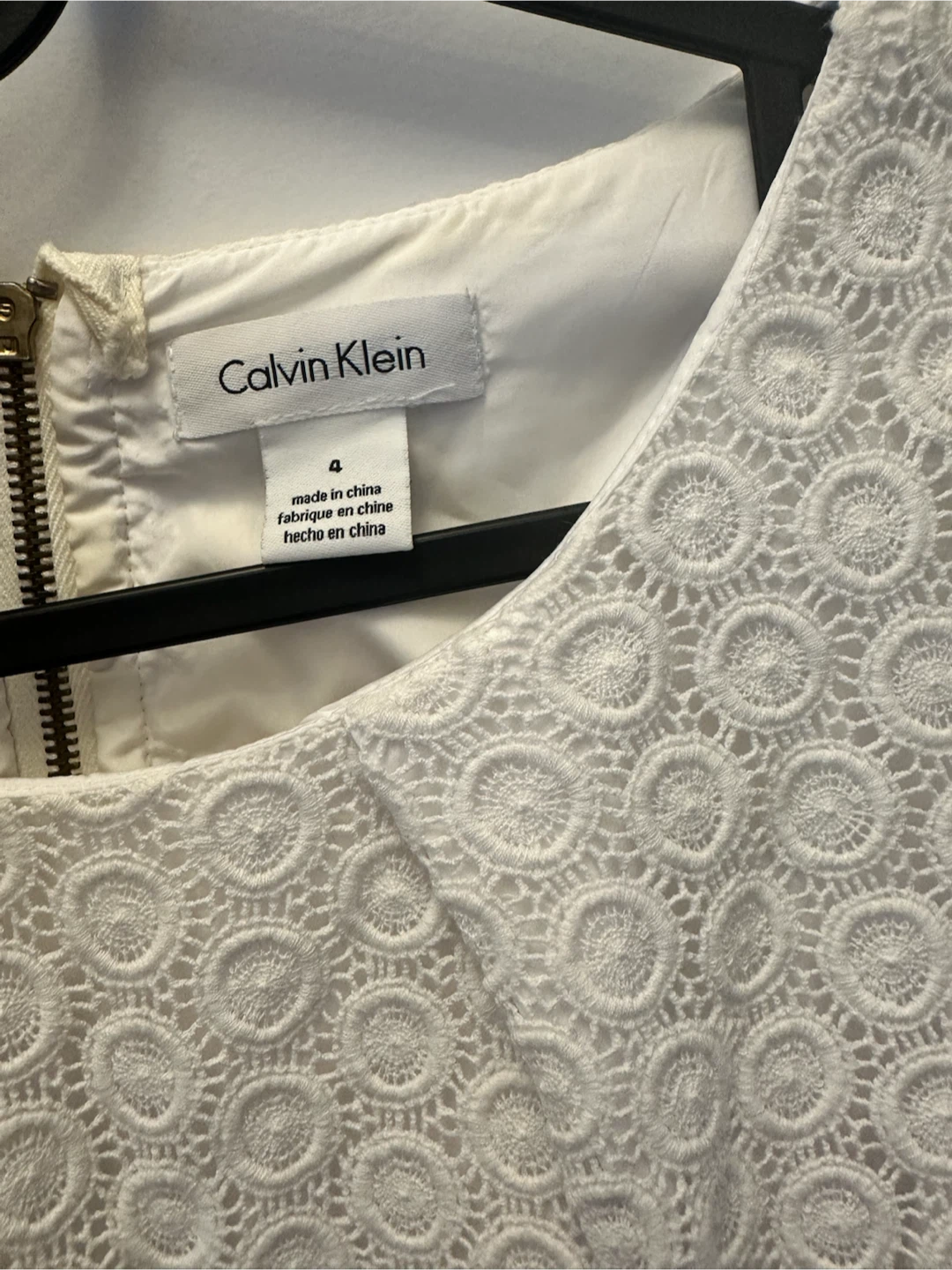 Calvin Klein White Lace Sheath Dress Size 4 - photo 2