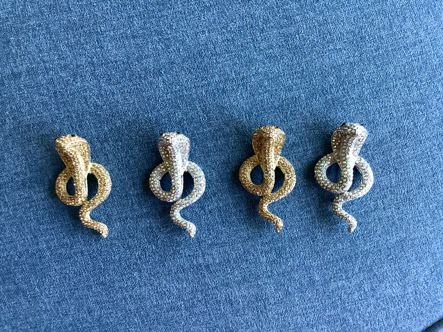 4 Cobra Snake Brooches w Rhinestones ($5.00 each)