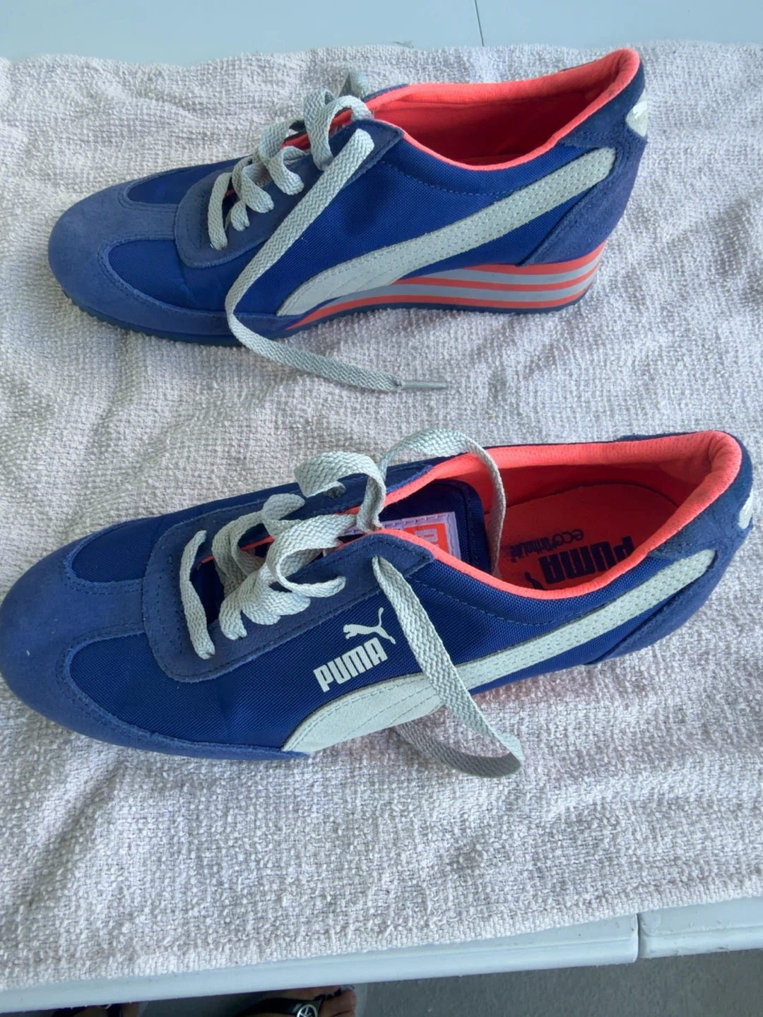 Puma Blue Suede and Nylon Sneakers - photo 2