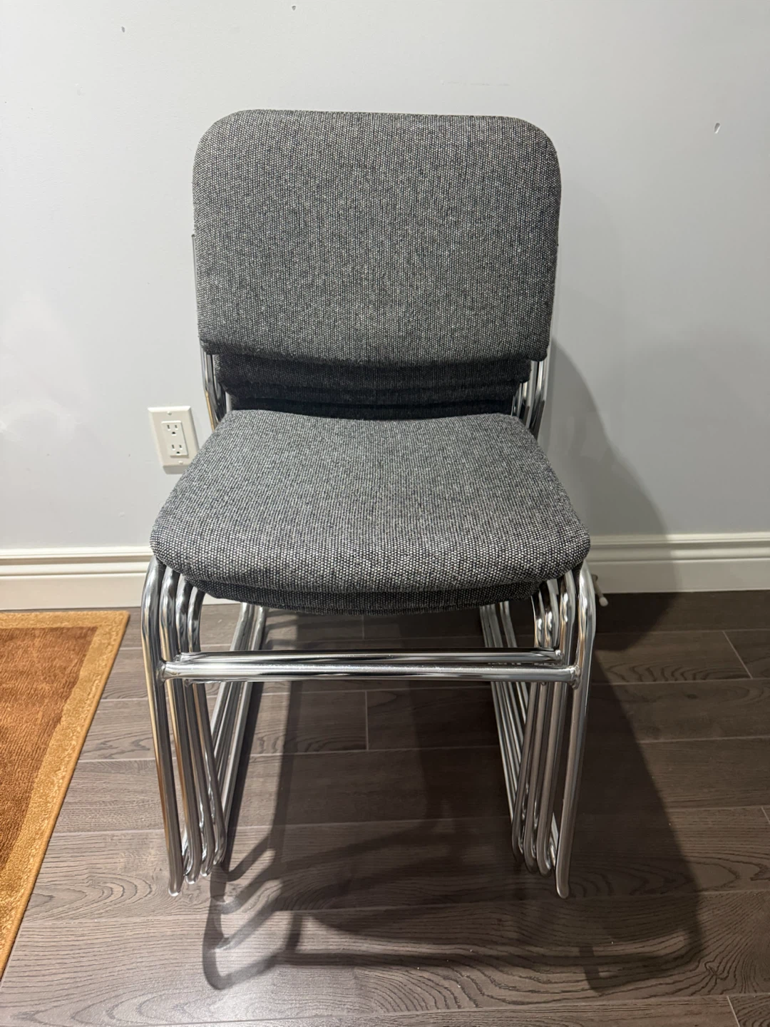 Stackable Grey Fabric Office Chairs (Set of 4)