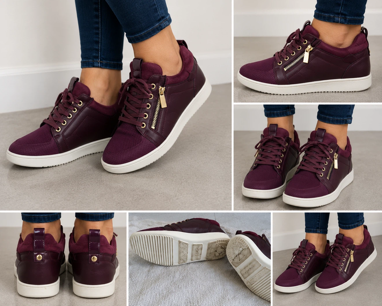 Women's Burgundy High-Top Sneakers