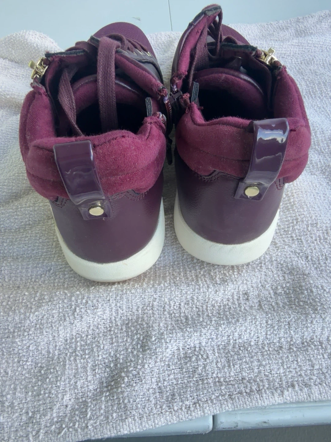 Women's Burgundy High-Top Sneakers - photo 3