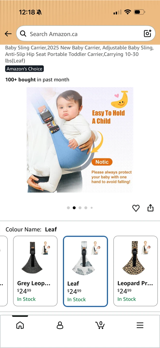 Baby Sling Carrier - Leaf Pattern - photo 2