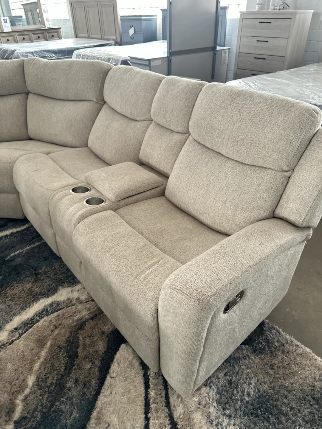 GREY manual reclining sectional - photo 2