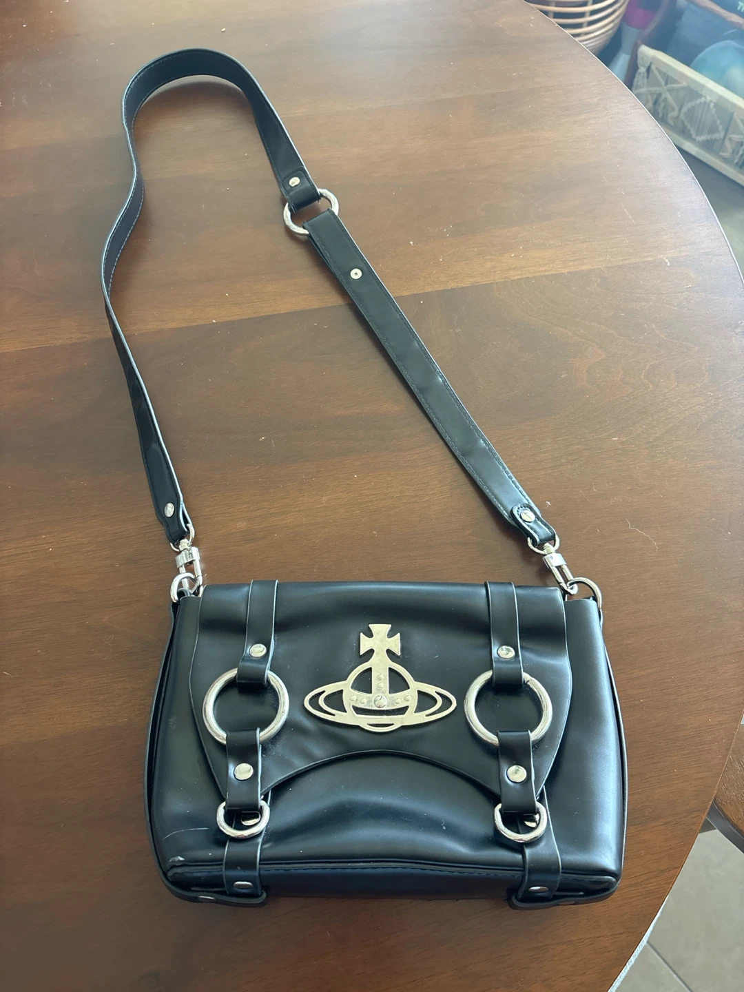 Vivienne Westwood Black Leather Shoulder Bag