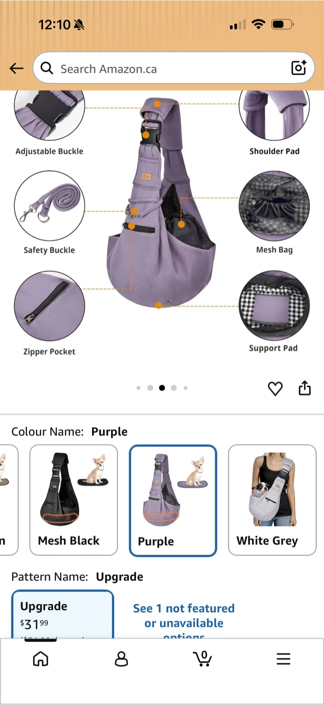 Purple Pet Sling Carrier Bag - photo 3