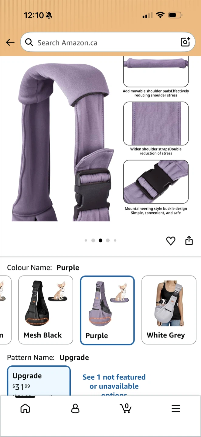 Purple Pet Sling Carrier Bag - photo 4