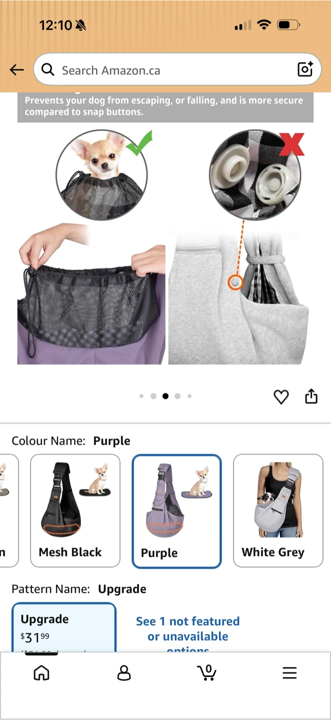 Purple Pet Sling Carrier Bag - photo 5