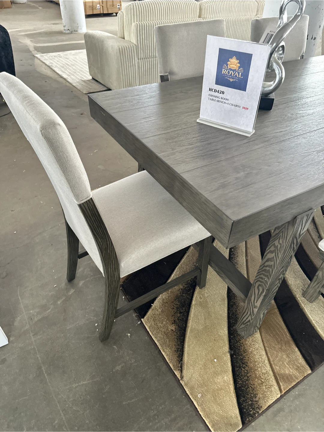 Dining table & 4 chairs & bench - photo 2