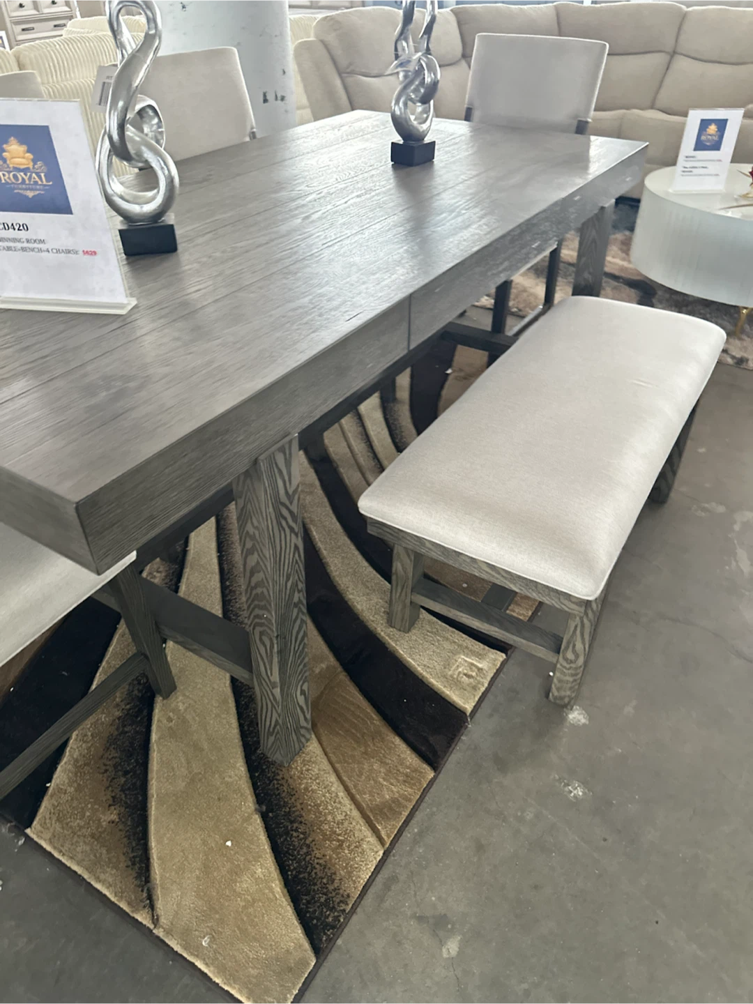 Dining table & 4 chairs & bench - photo 3