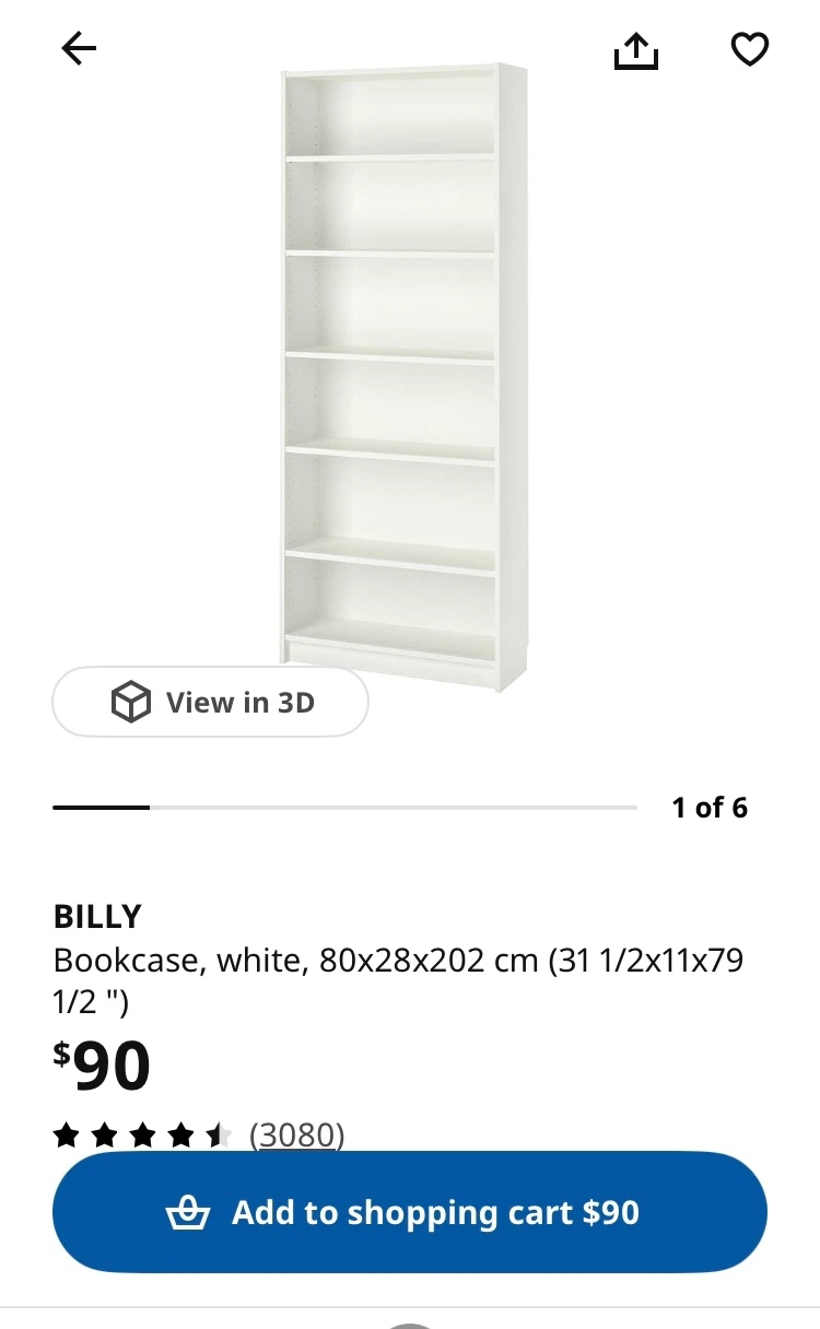 IKEA Billy Bookcase 80x28x202cm