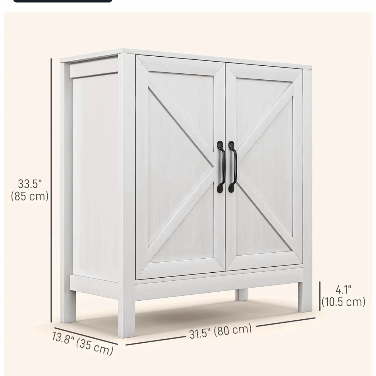 HOMCOM Storage Cabinet / Buffet Sideboard – White – $60 CAD - photo 5