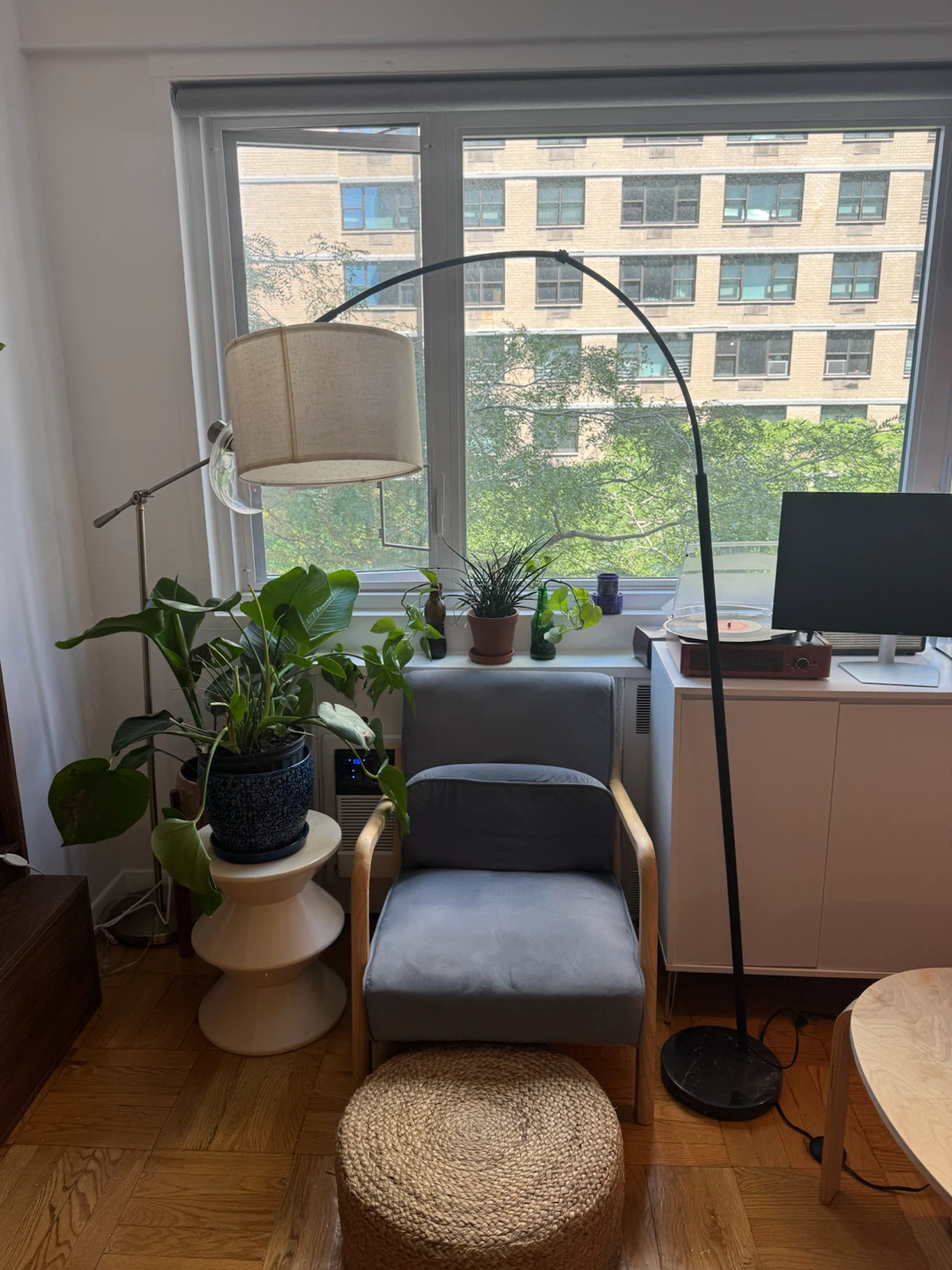 Arc Floor Lamp with Fabric Shade