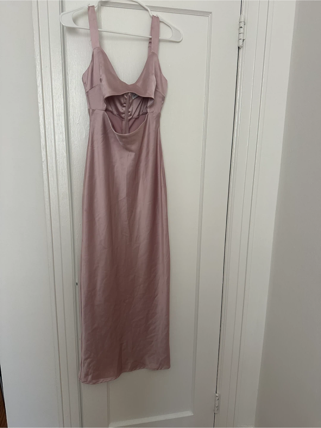 Petal + Pup Pink Satin Cutout Midi Dress Size US 4