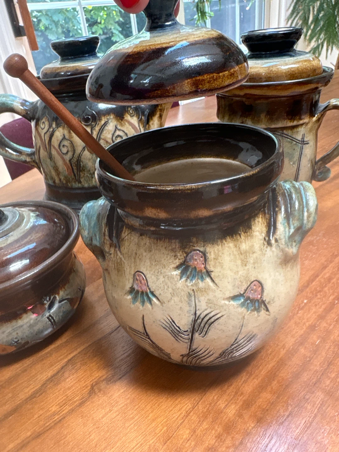 Hand-Painted Ceramic Teapot and Lidded Pot Set - photo 2