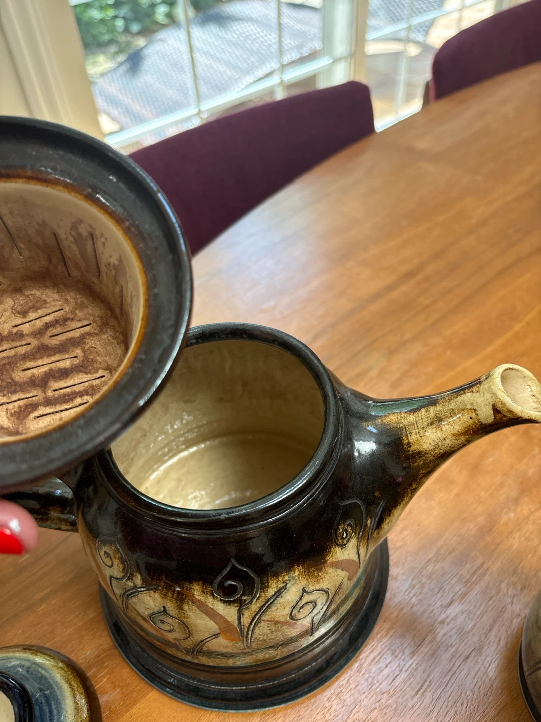 Hand-Painted Ceramic Teapot and Lidded Pot Set - photo 4