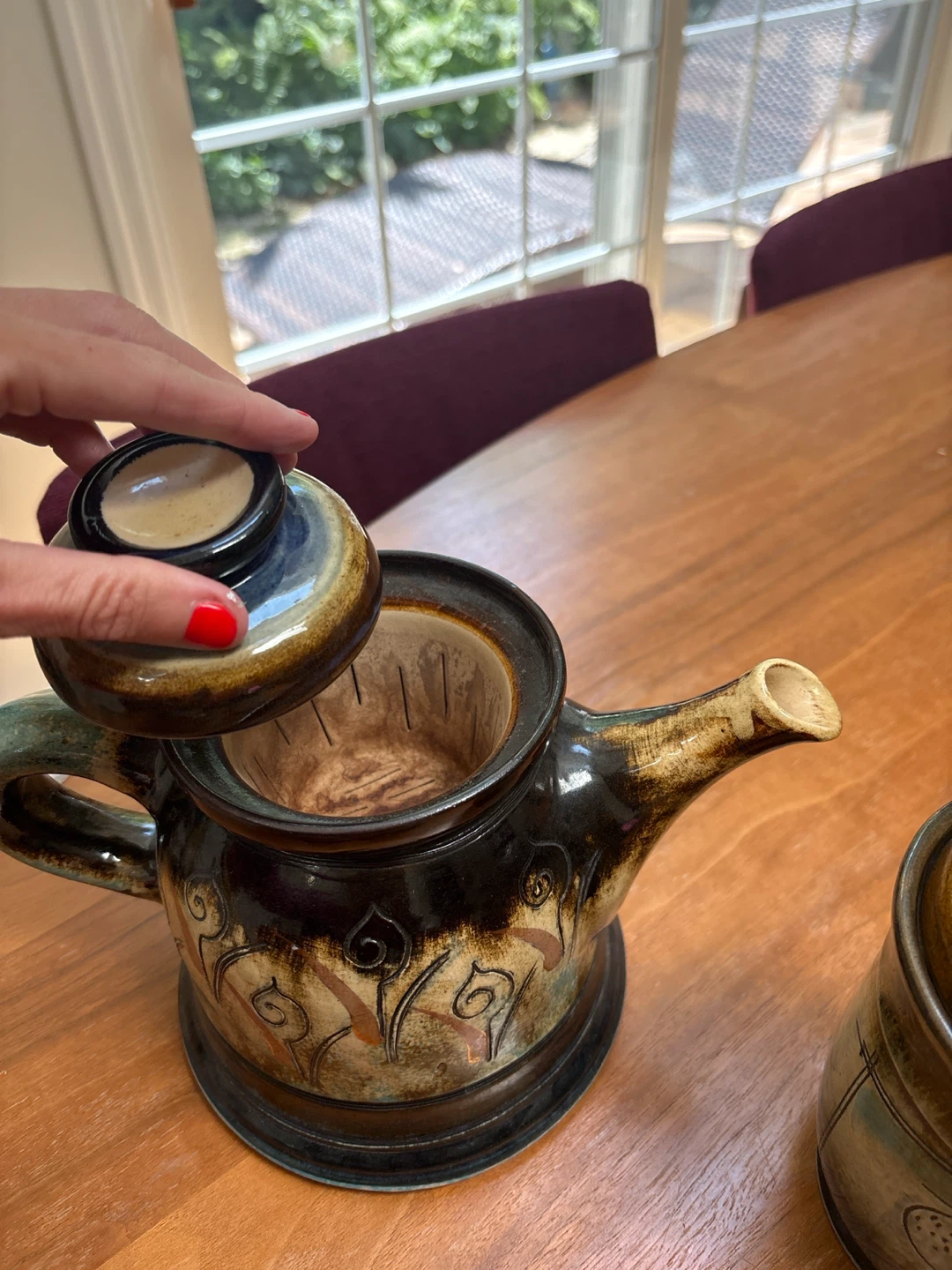 Hand-Painted Ceramic Teapot and Lidded Pot Set - photo 5