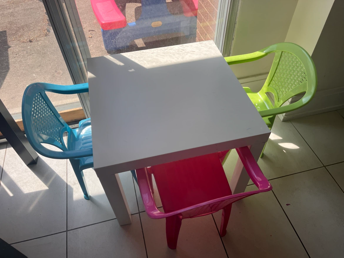 IKEA LACK Kids Tables and Plastic Chairs Set - photo 2