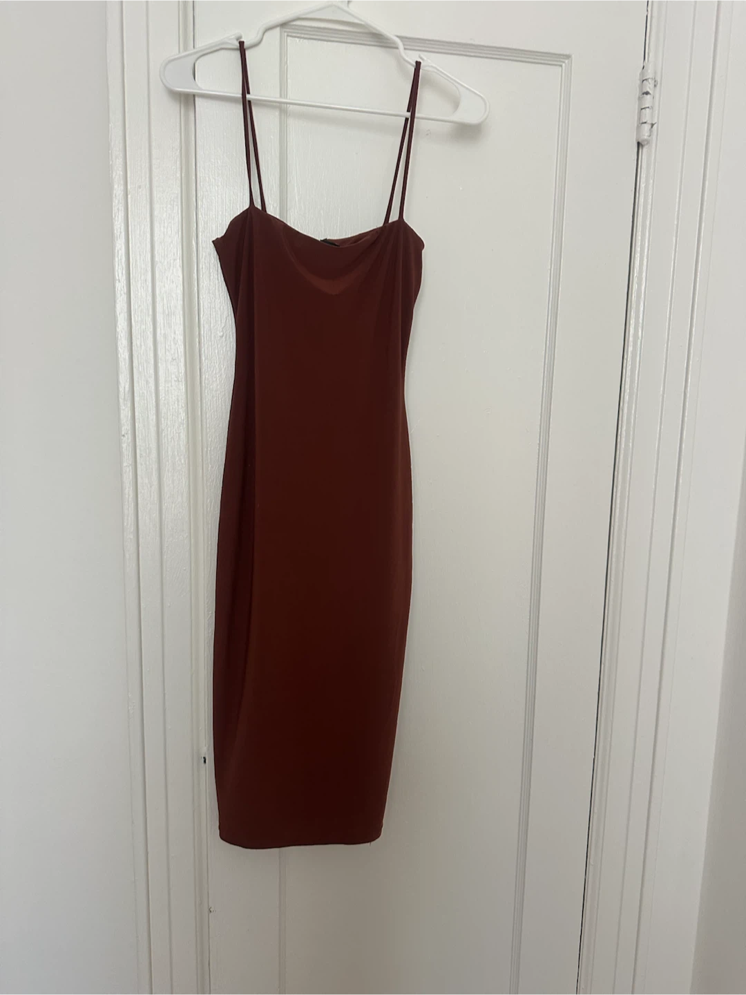 Brown Spaghetti Strap Bodycon Dress - photo 2