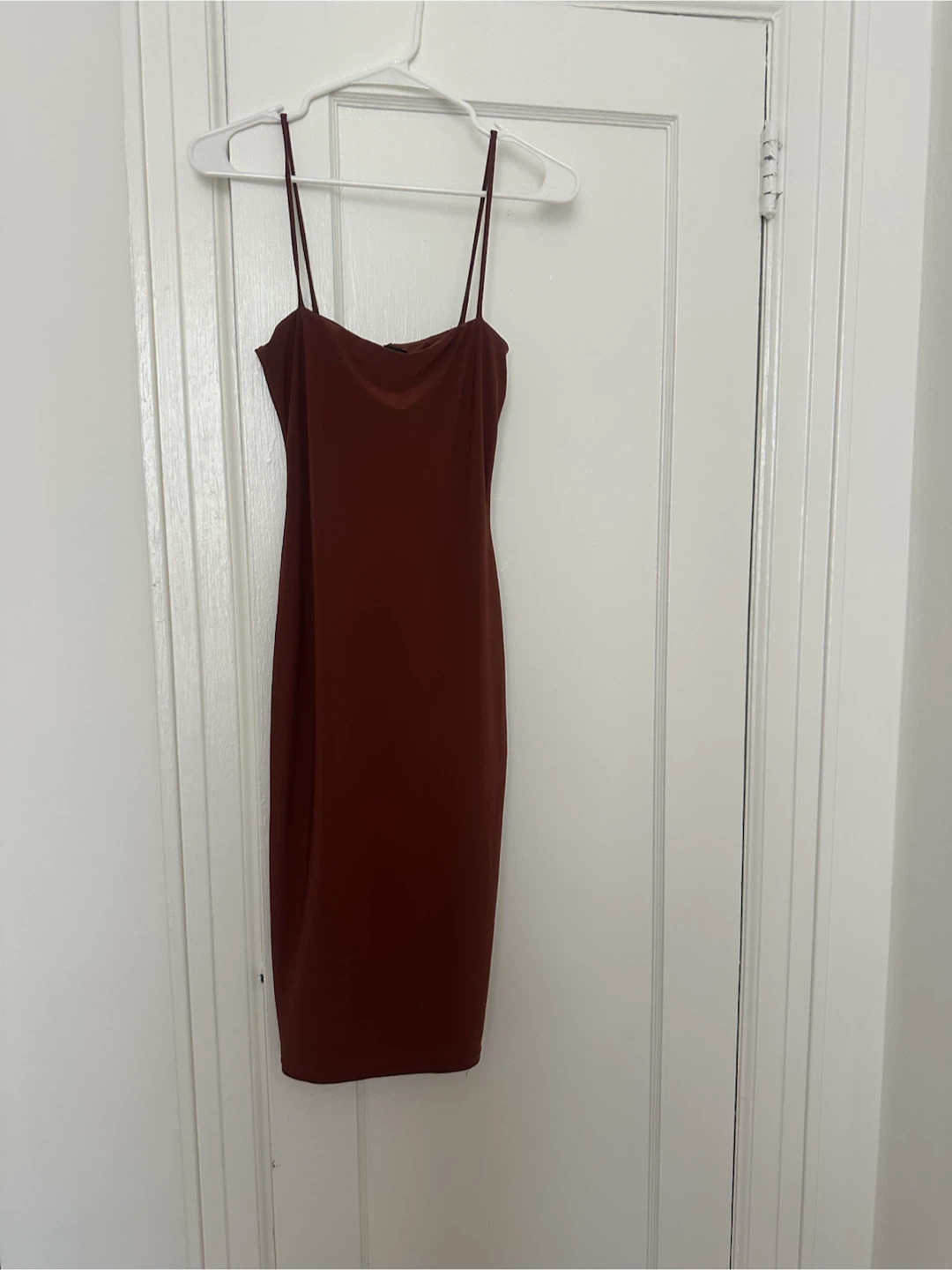 Brown Spaghetti Strap Bodycon Dress - photo 3