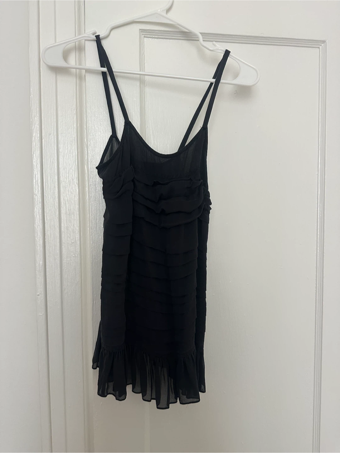 Vera Wang Silk Black Ruffle Camisole Top - photo 2