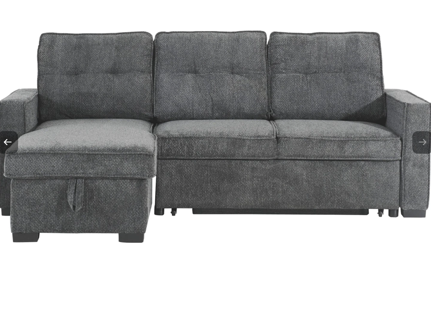 Dark Grey Sectional Sofa with Storage Chaise