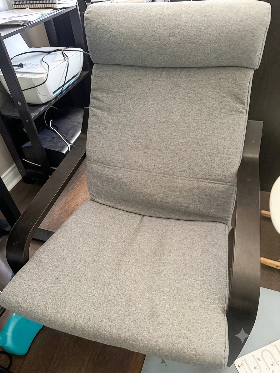 Grey Upholstered Rocking Chair
