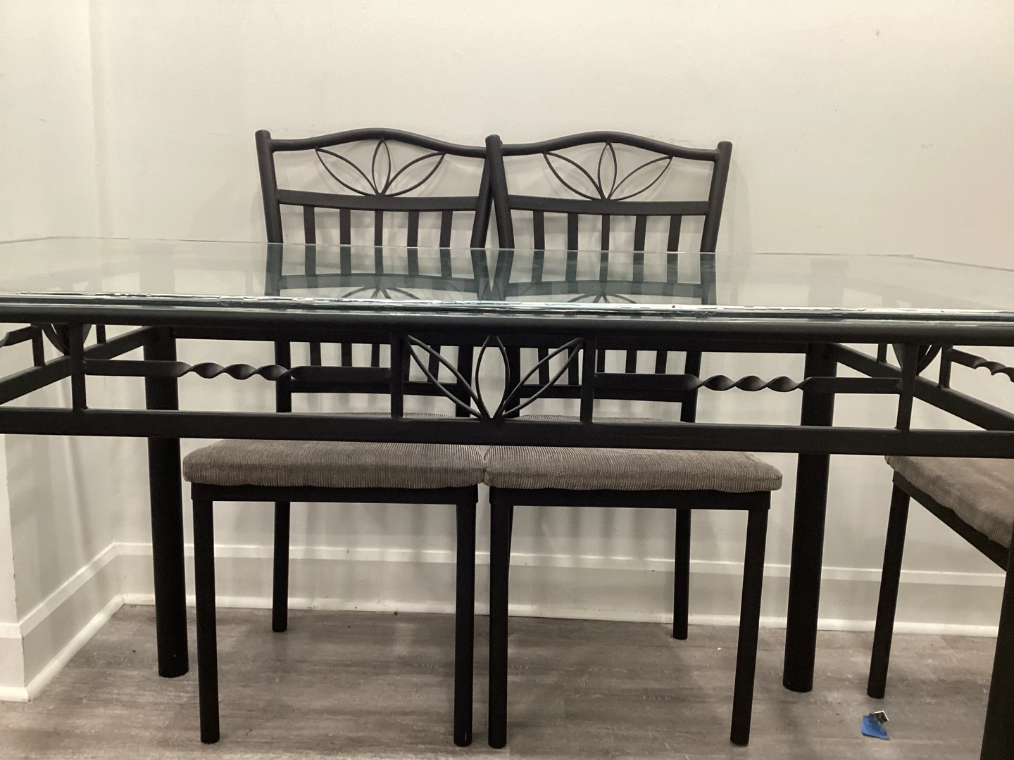 Glass Top Dining Table with Metal Frame - photo 2