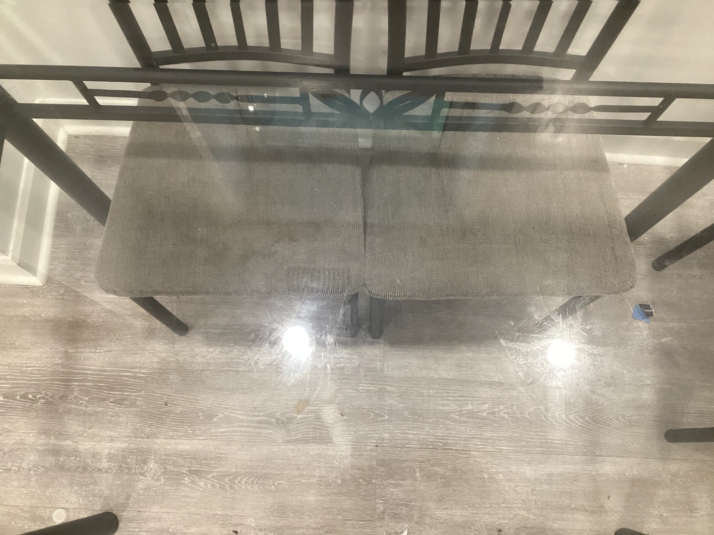 Glass Top Dining Table with Metal Frame - photo 3