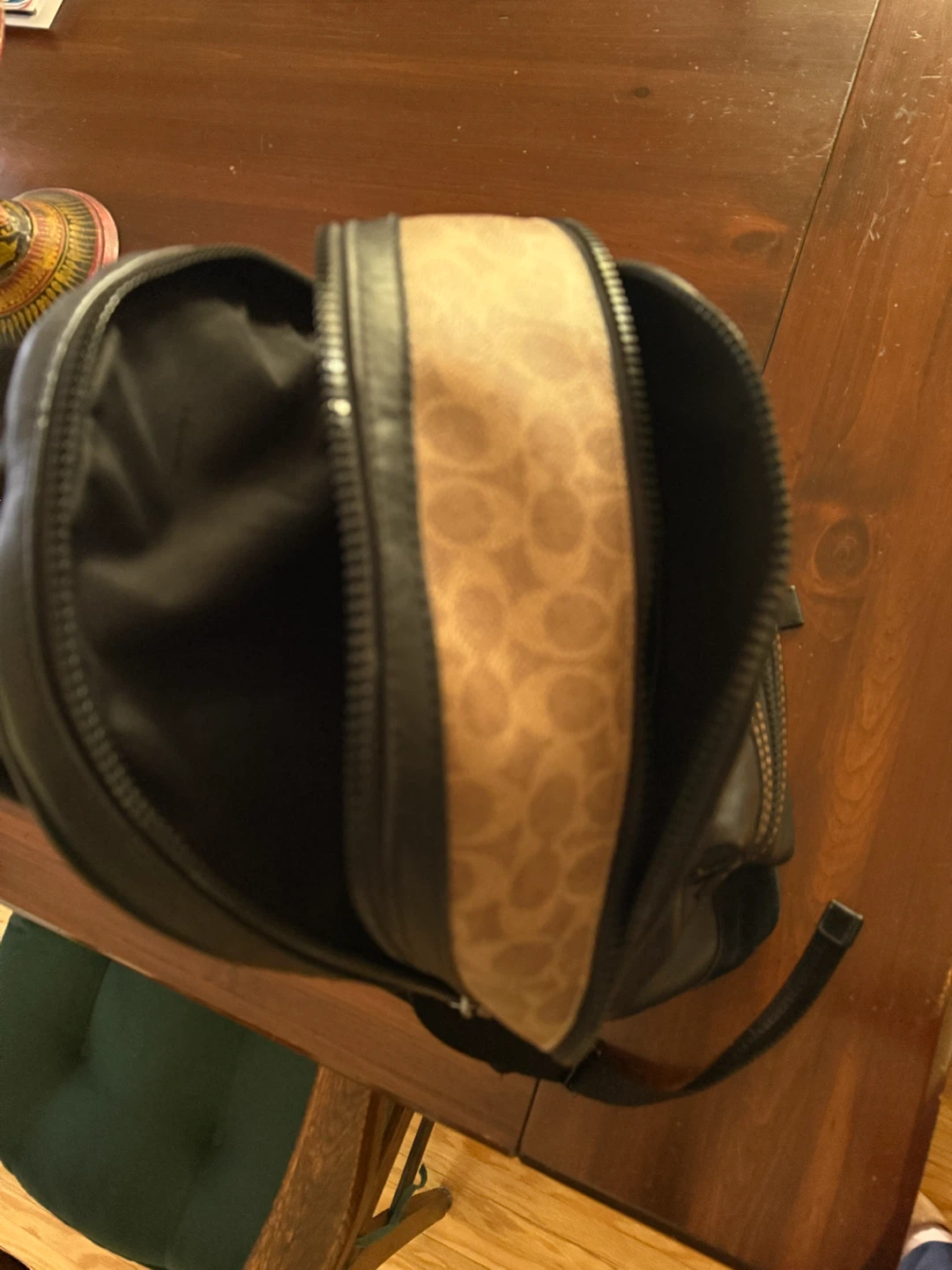 Coach Academy Backpack Black Signature Print