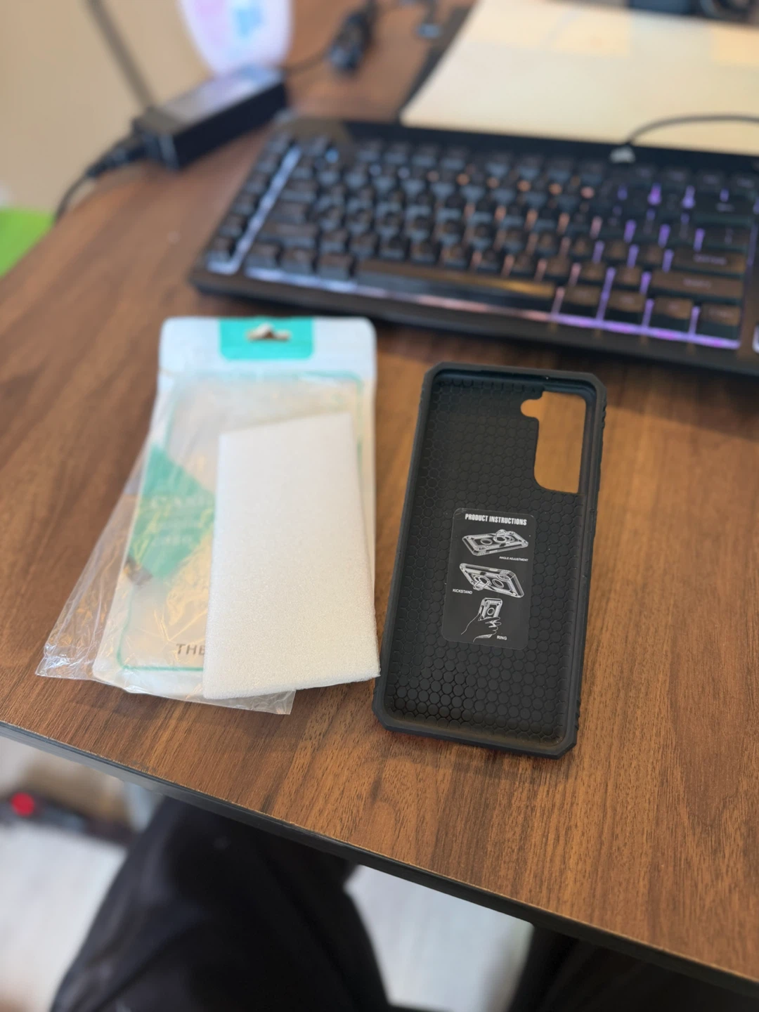 Red Protective Phone Case with Ring Holder
