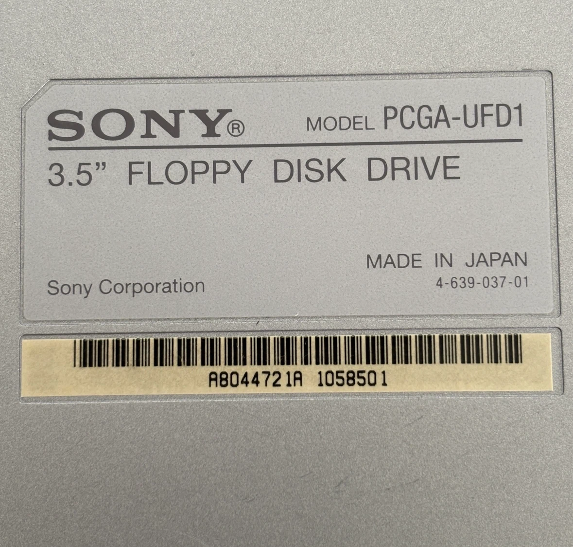 Sony VAIO PCGA-UFD1 3.5" Floppy Disk Drive - photo 3