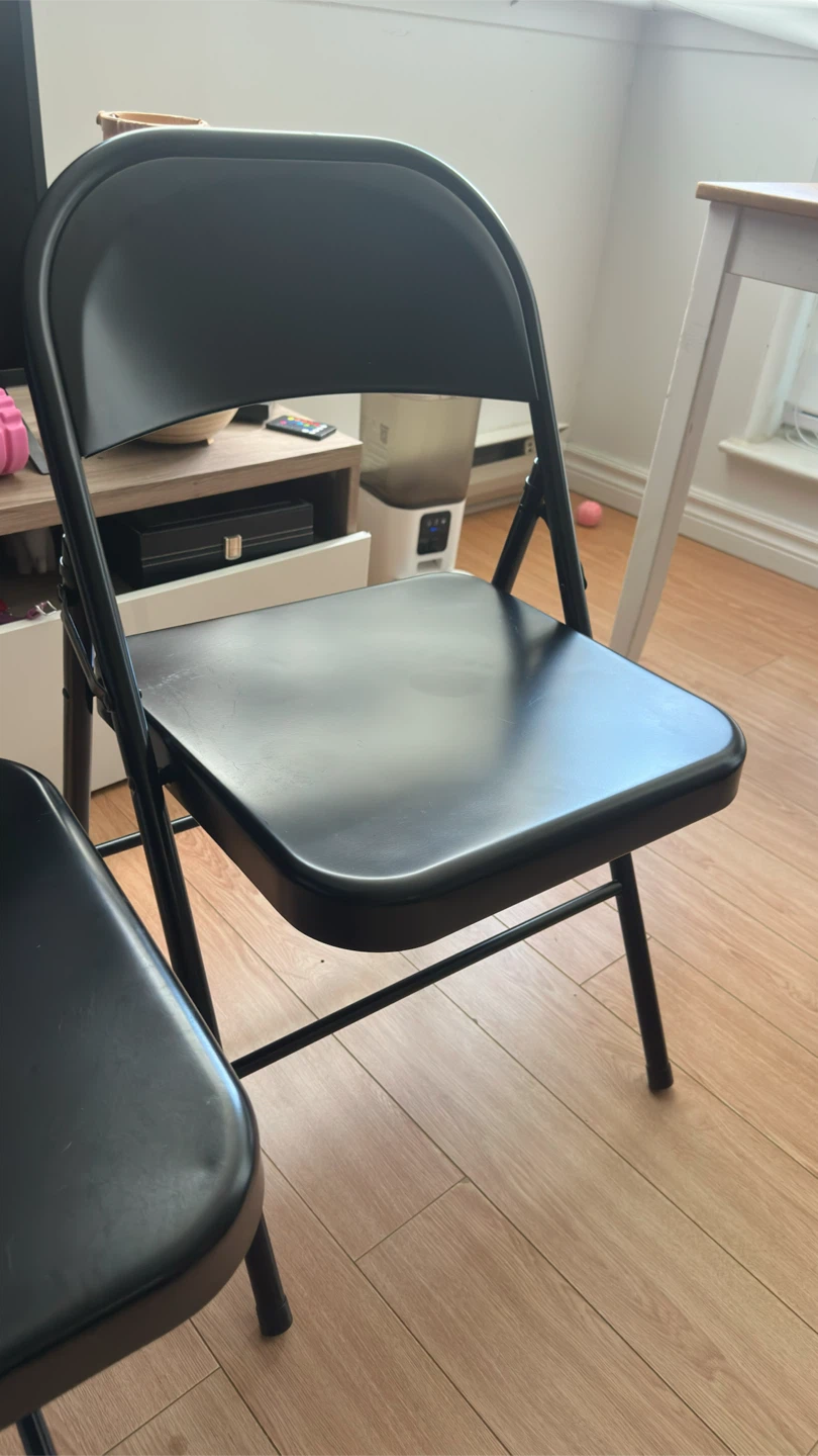 Black Folding Chairs (Set of 3)
