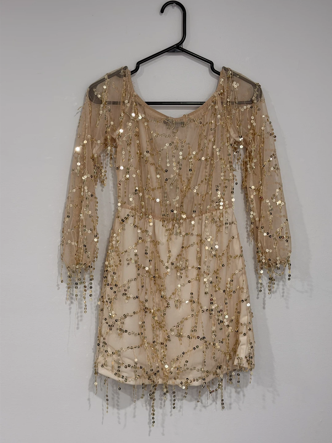 Gold Sequin Tassel Dress - photo 2