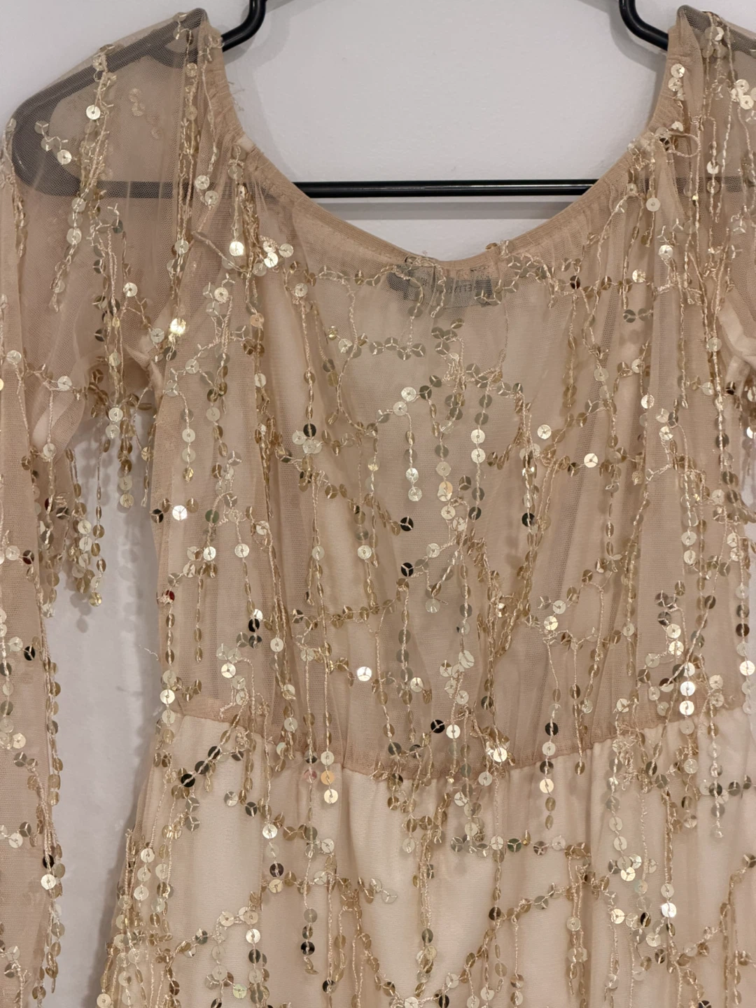Gold Sequin Tassel Dress - photo 3